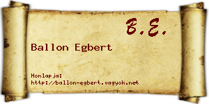 Ballon Egbert névjegykártya